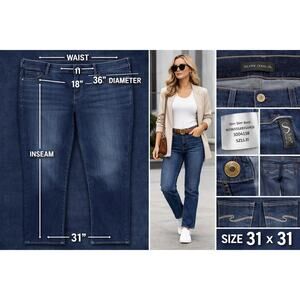 Silver Jeans Co Suki Slim Bootcut Womens 31x31 Curvy Mid‎ Rise Stretch Denim